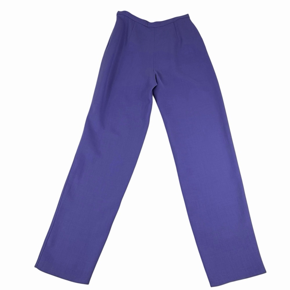 VTG Lafayette 148 Womens Size 8 Purple Dress Pants Slacks Tapered Wool Blend - Picture 3 of 10
